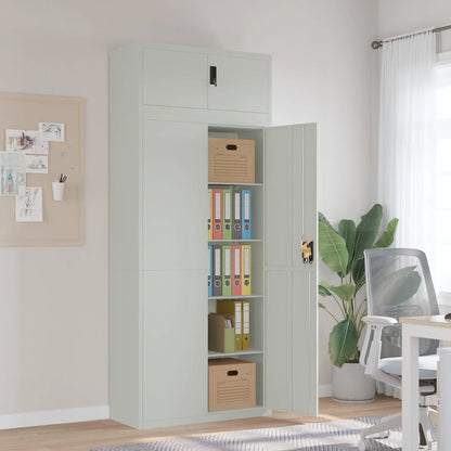 Armadio Classificatore Grigio Chiaro 90x40x220 cm in Acciaio | homemem39