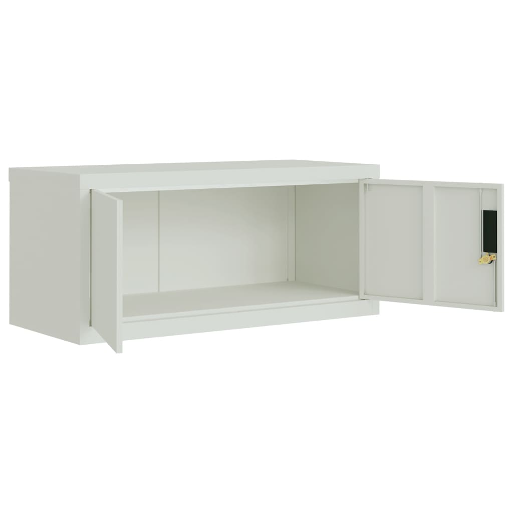 Armadio Classificatore Grigio Chiaro 90x40x240 cm in Acciaio | homemem39
