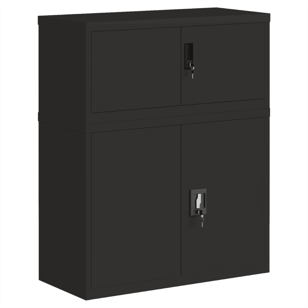 Armadio Classificatore Nero 90x40x110 cm in Acciaio | homemem39