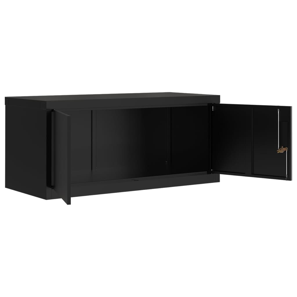 Armadio Classificatore Nero 90x40x110 cm in Acciaio | homemem39