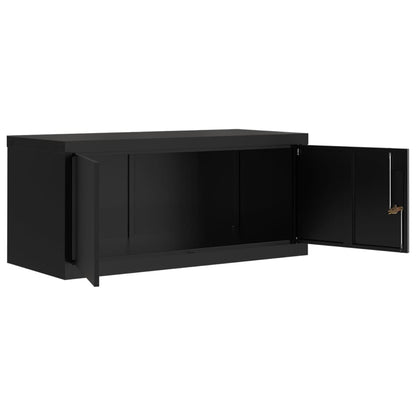 Armadio Classificatore Nero 90x40x110 cm in Acciaio | homemem39