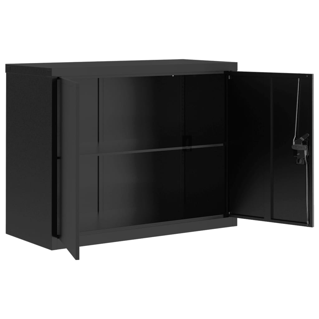 Armadio Classificatore Nero 90x40x110 cm in Acciaio | homemem39