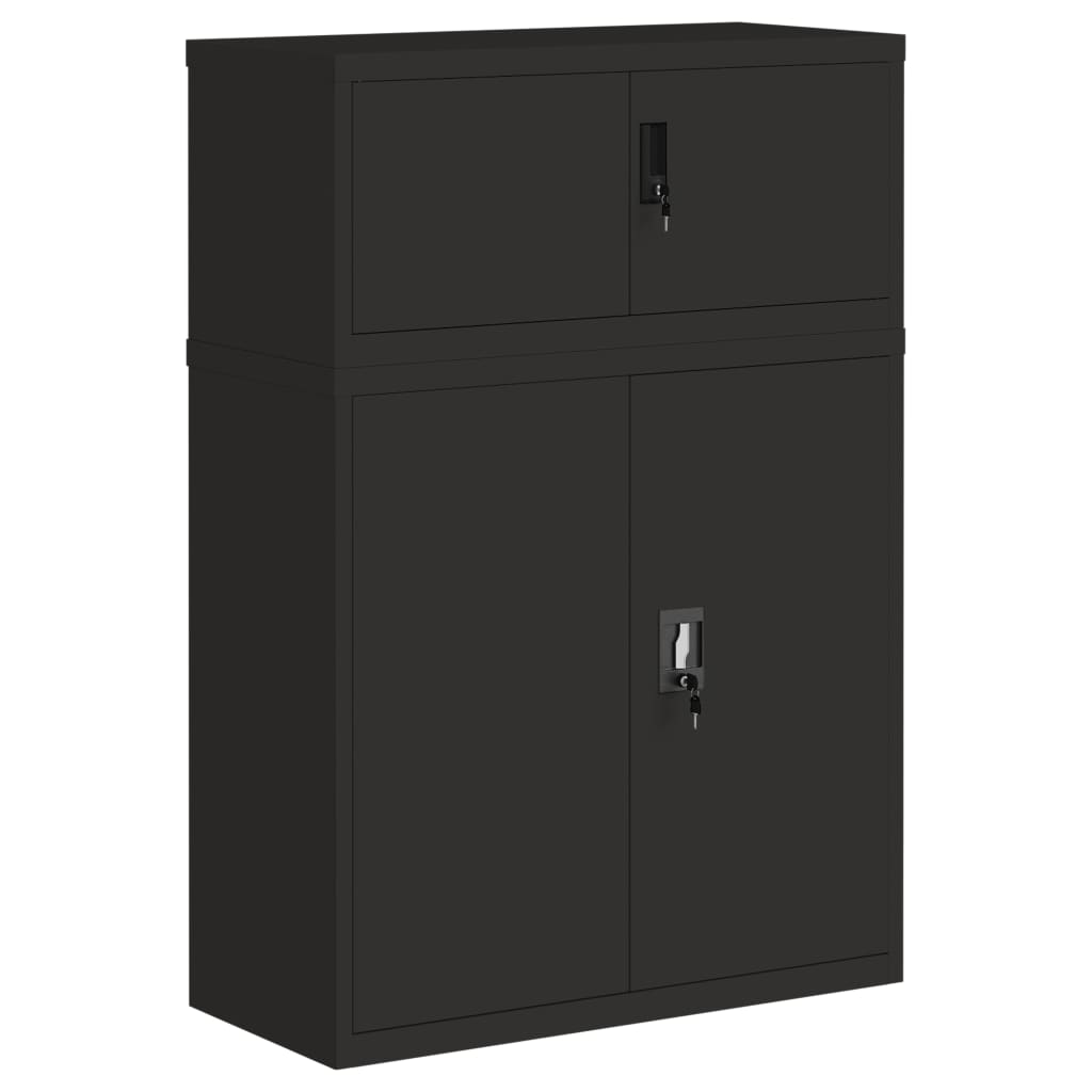 Armadio Classificatore Nero 90x40x130 cm in Acciaio | homemem39