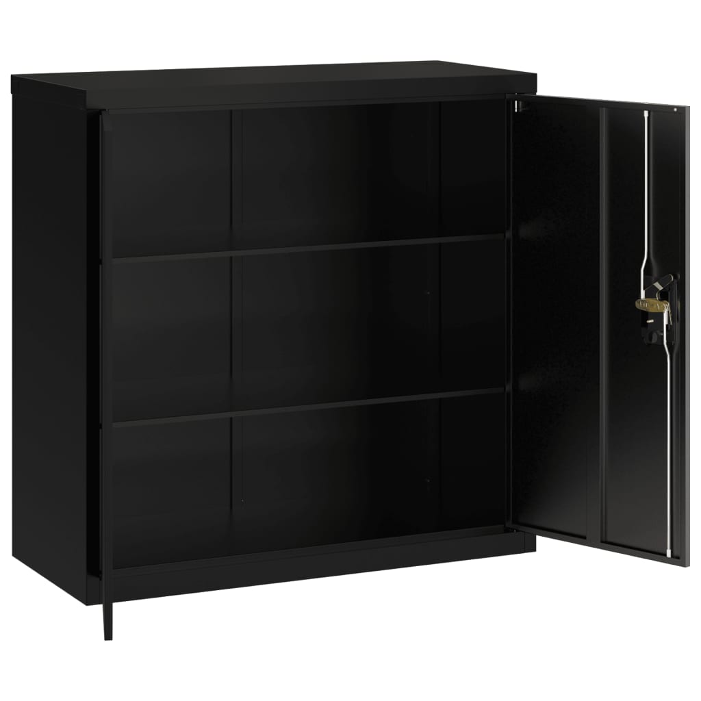 Armadio Classificatore Nero 90x40x130 cm in Acciaio | homemem39