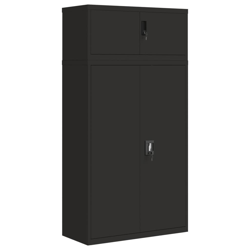 Armadio Classificatore Nero 90x40x180 cm in Acciaio | homemem39
