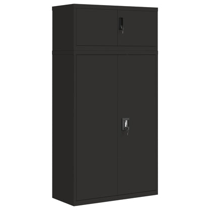 Armadio Classificatore Nero 90x40x180 cm in Acciaio | homemem39
