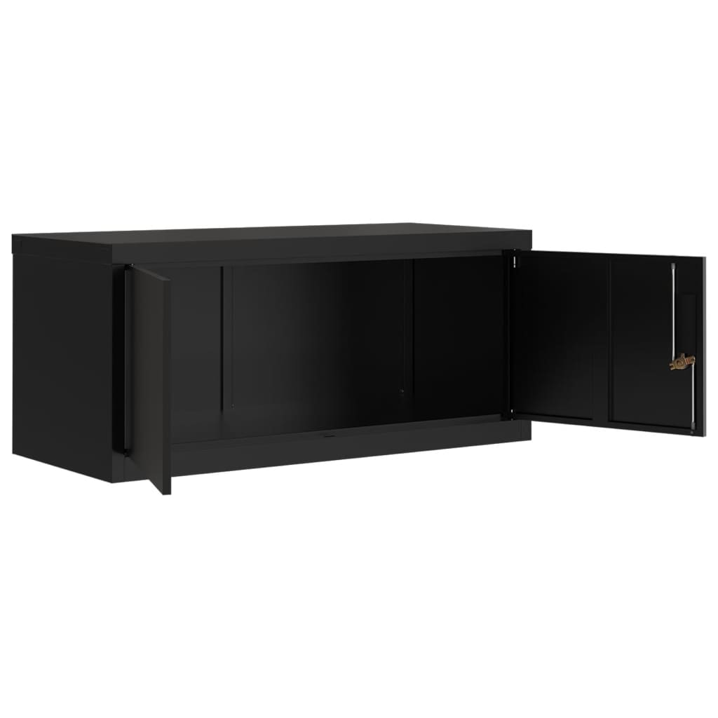 Armadio Classificatore Nero 90x40x180 cm in Acciaio | homemem39