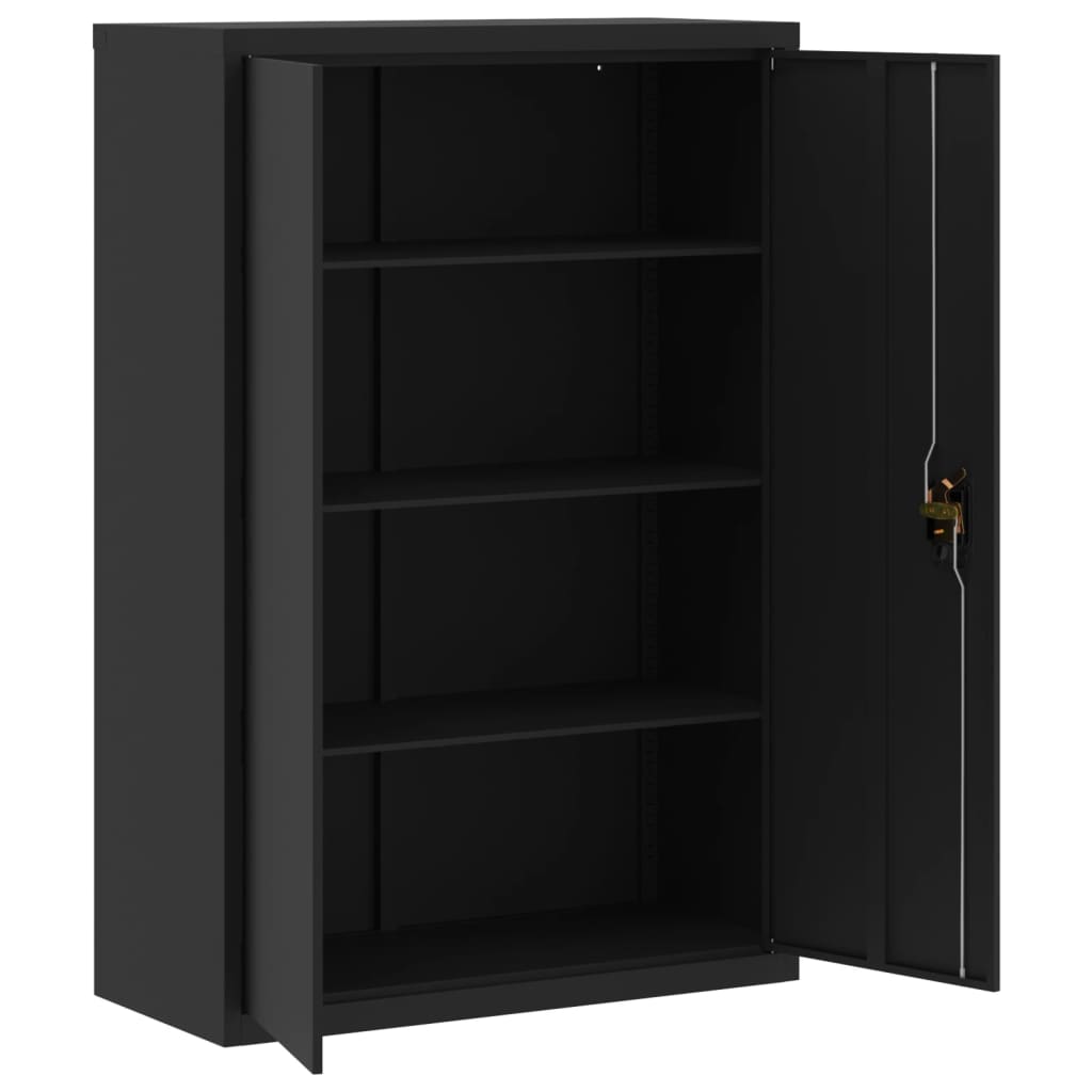 Armadio Classificatore Nero 90x40x180 cm in Acciaio | homemem39