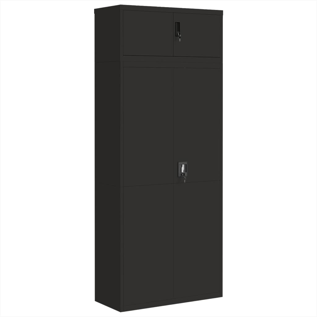 Armadio Classificatore Nero 90x40x220 cm in Acciaio | homemem39