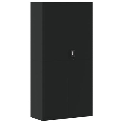 Armadio Classificatore Nero 90x40x220 cm in Acciaio | homemem39