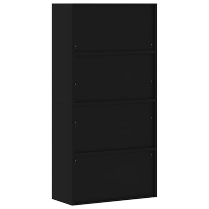 Armadio Classificatore Nero 90x40x220 cm in Acciaio | homemem39