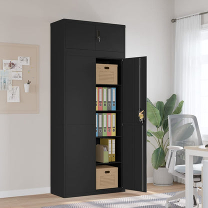 Armadio Classificatore Nero 90x40x220 cm in Acciaio | homemem39