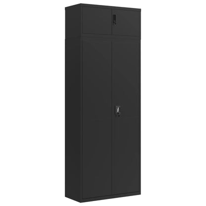Armadio Classificatore Nero 90x40x240 cm in Acciaio | homemem39