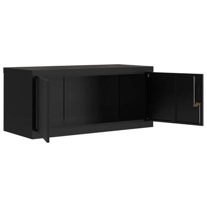 Armadio Classificatore Nero 90x40x240 cm in Acciaio | homemem39