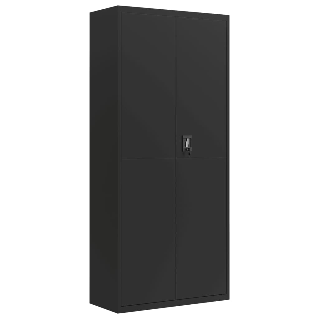 Armadio Classificatore Nero 90x40x240 cm in Acciaio | homemem39