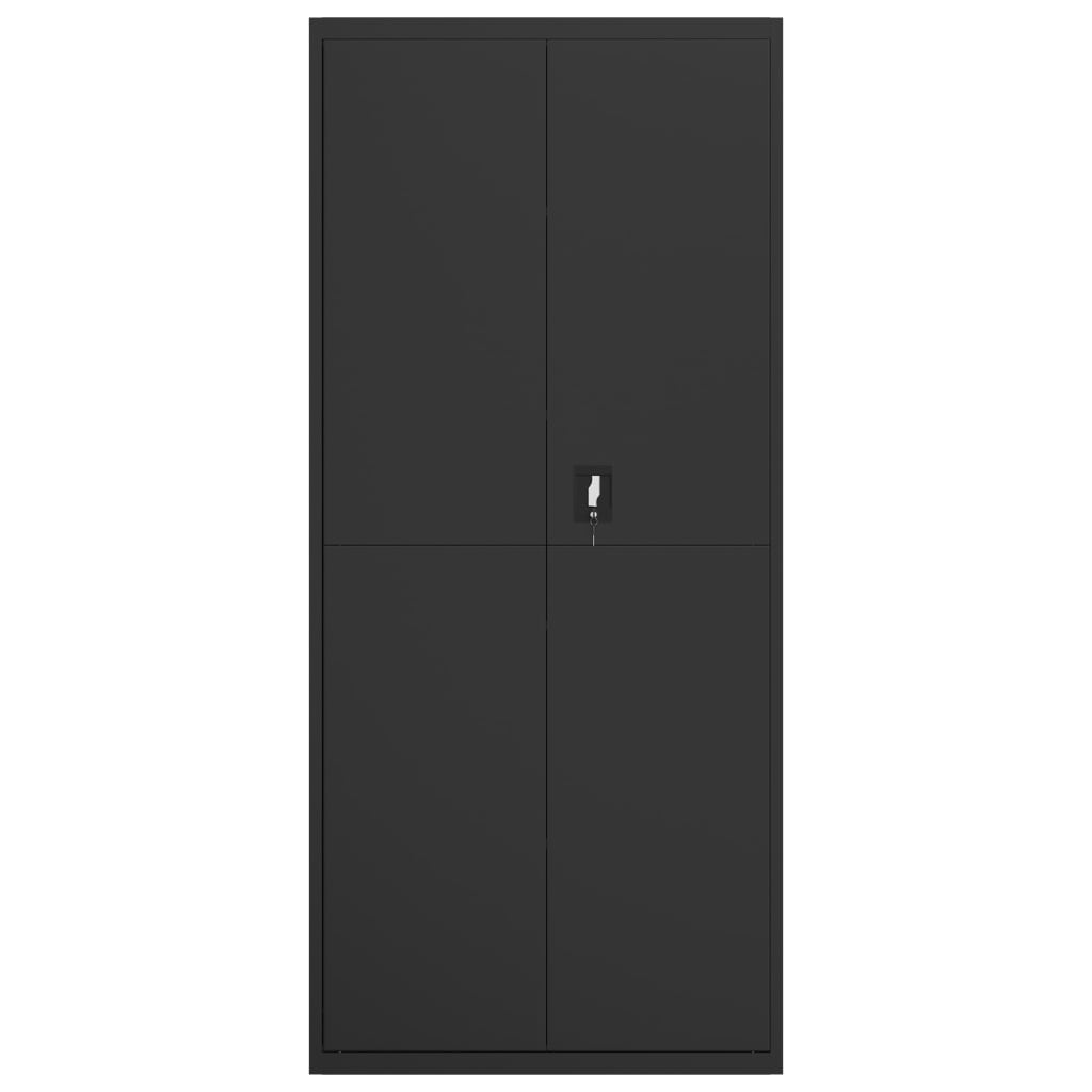 Armadio Classificatore Nero 90x40x240 cm in Acciaio | homemem39
