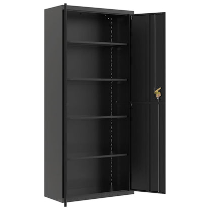 Armadio Classificatore Nero 90x40x240 cm in Acciaio | homemem39