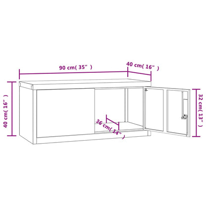 Armadio Classificatore Nero 90x40x240 cm in Acciaio | homemem39
