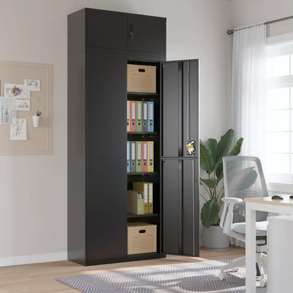 Armadio Classificatore Nero 90x40x240 cm in Acciaio | homemem39