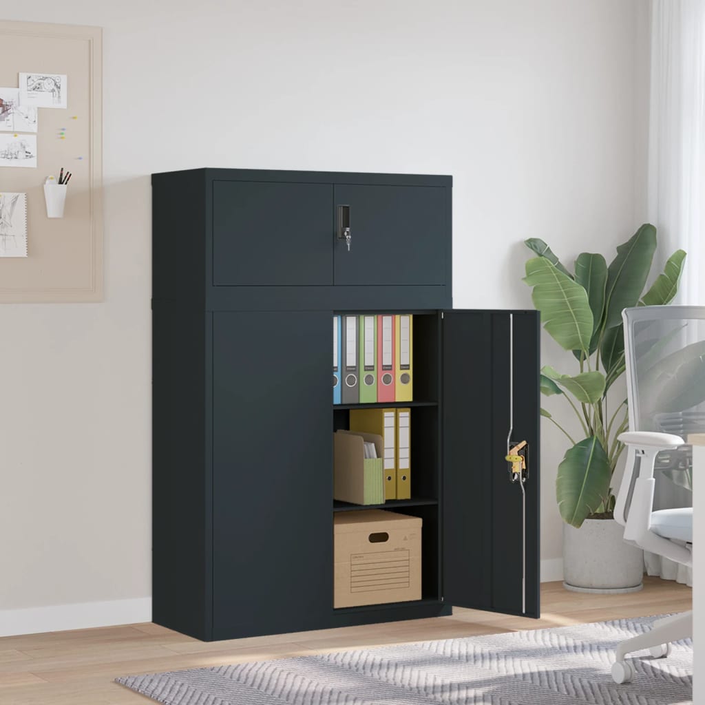 Armadio Classificatore Antracite 90x40x145 cm in Acciaio | homemem39