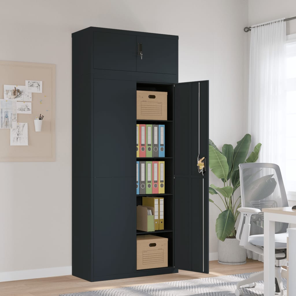 Armadio Classificatore Antracite 90x40x220 cm in Acciaio | homemem39