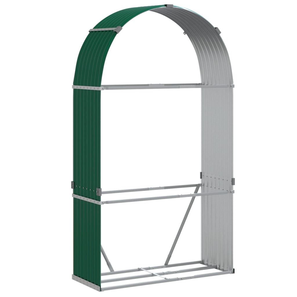 Portaceppi Verde 120x45x210 cm in Acciaio Zincato - homemem39