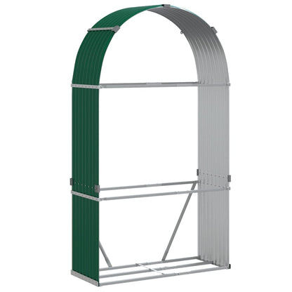 Portaceppi Verde 120x45x210 cm in Acciaio Zincato - homemem39