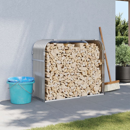 Portaceppi Grigio Chiaro 120x45x100 cm in Acciaio Zincato - homemem39