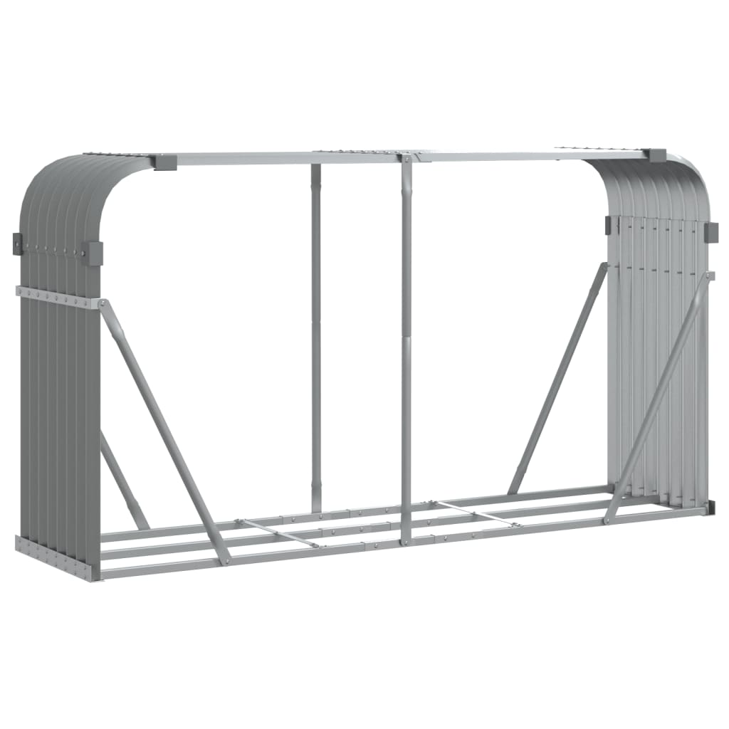 Portaceppi Grigio Chiaro 180x45x100 cm in Acciaio Zincato - homemem39