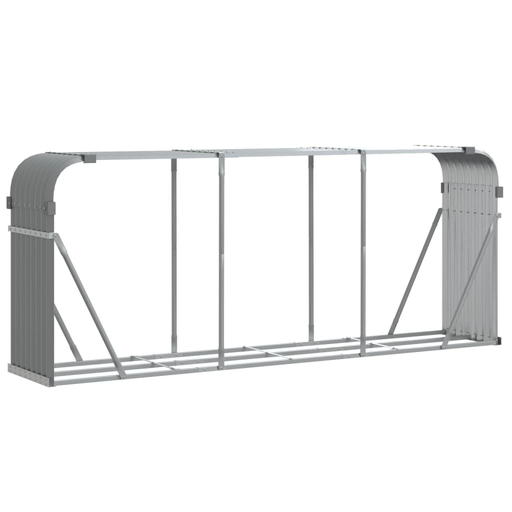 Portaceppi Grigio Chiaro 234x45x100 cm in Acciaio Zincato - homemem39