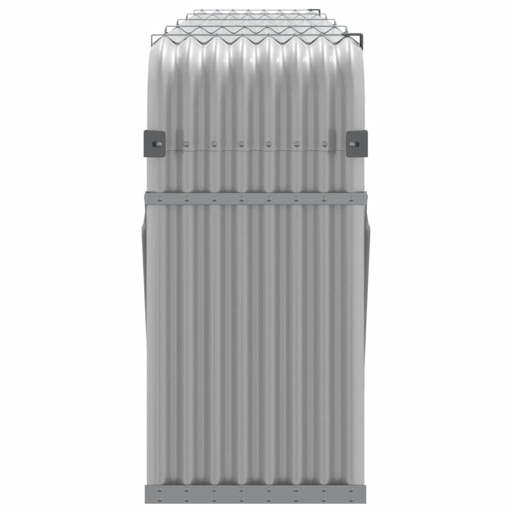 Portalegna Grigio Chiaro 300x45x100 cm Acciaio Zincato