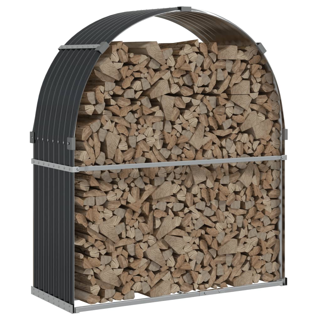 Portaceppi Antracite 120x45x140 cm in Acciaio Zincato - homemem39