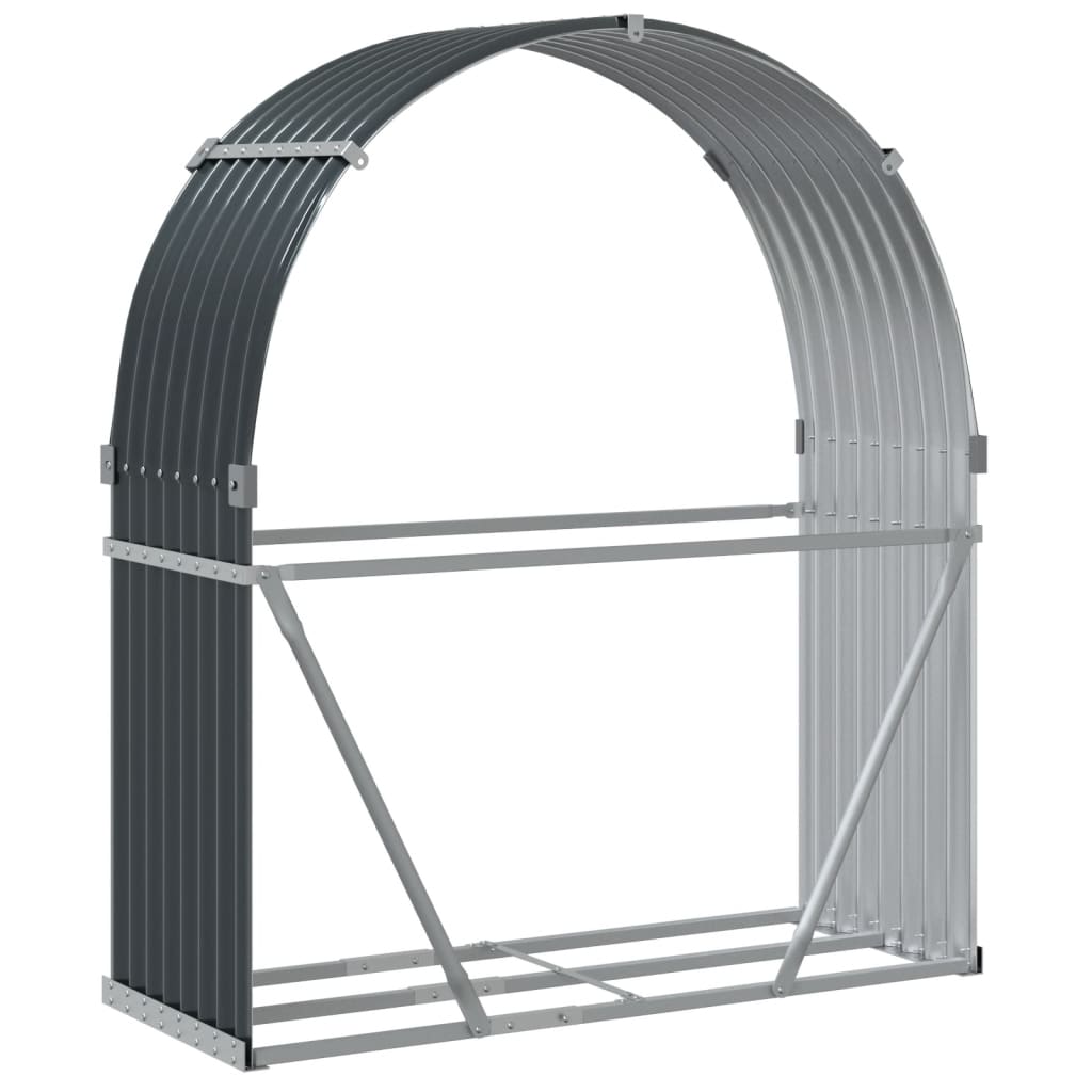 Portaceppi Antracite 120x45x140 cm in Acciaio Zincato - homemem39