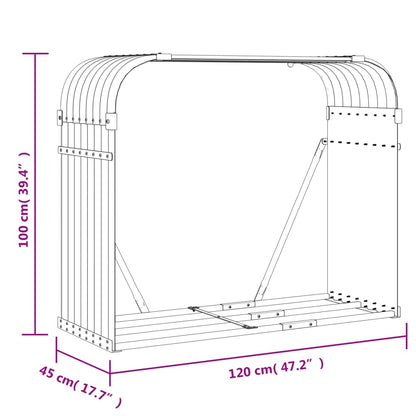 Portaceppi Antracite 120x45x100 cm in Acciaio Zincato - homemem39