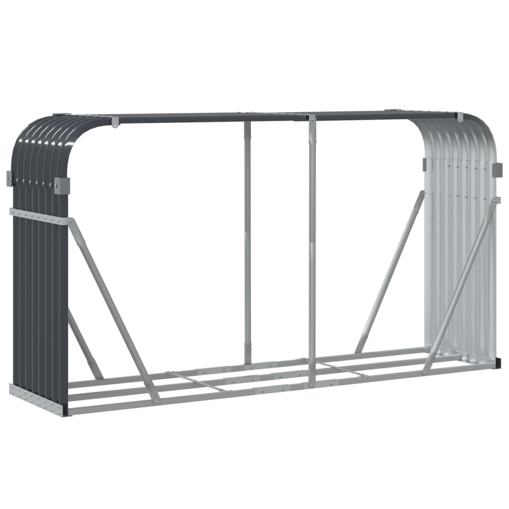 Portaceppi Antracite 180x45x100 cm in Acciaio Zincato - homemem39