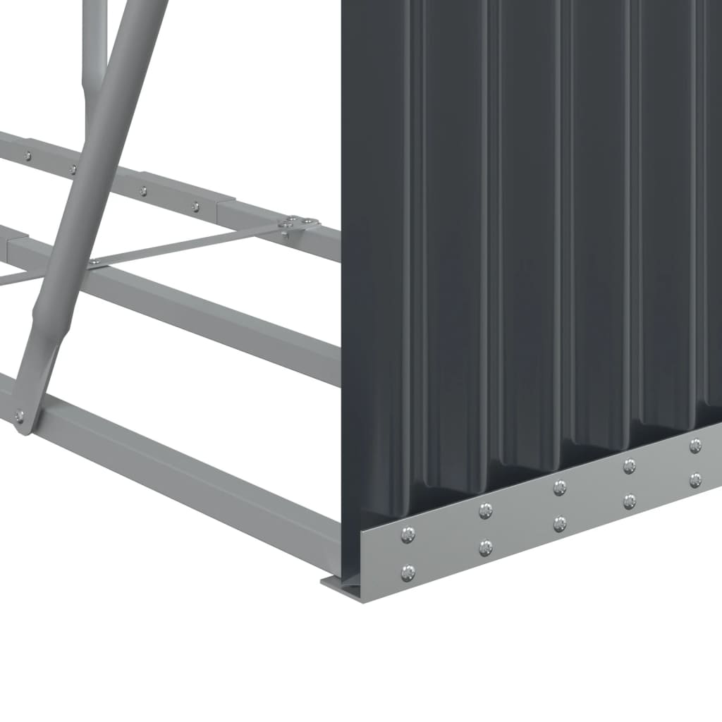 Portaceppi Antracite 180x45x100 cm in Acciaio Zincato - homemem39