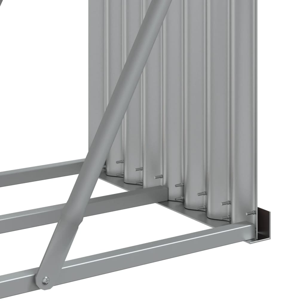 Portaceppi Antracite 180x45x100 cm in Acciaio Zincato - homemem39