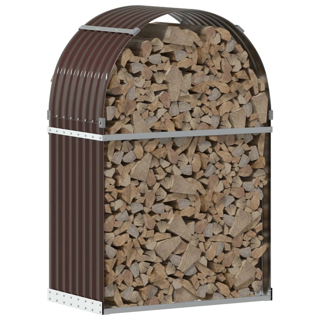 Portaceppi Marrone 80x45x120 cm in Acciaio Zincato - homemem39