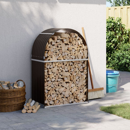Portaceppi Marrone 80x45x120 cm in Acciaio Zincato - homemem39