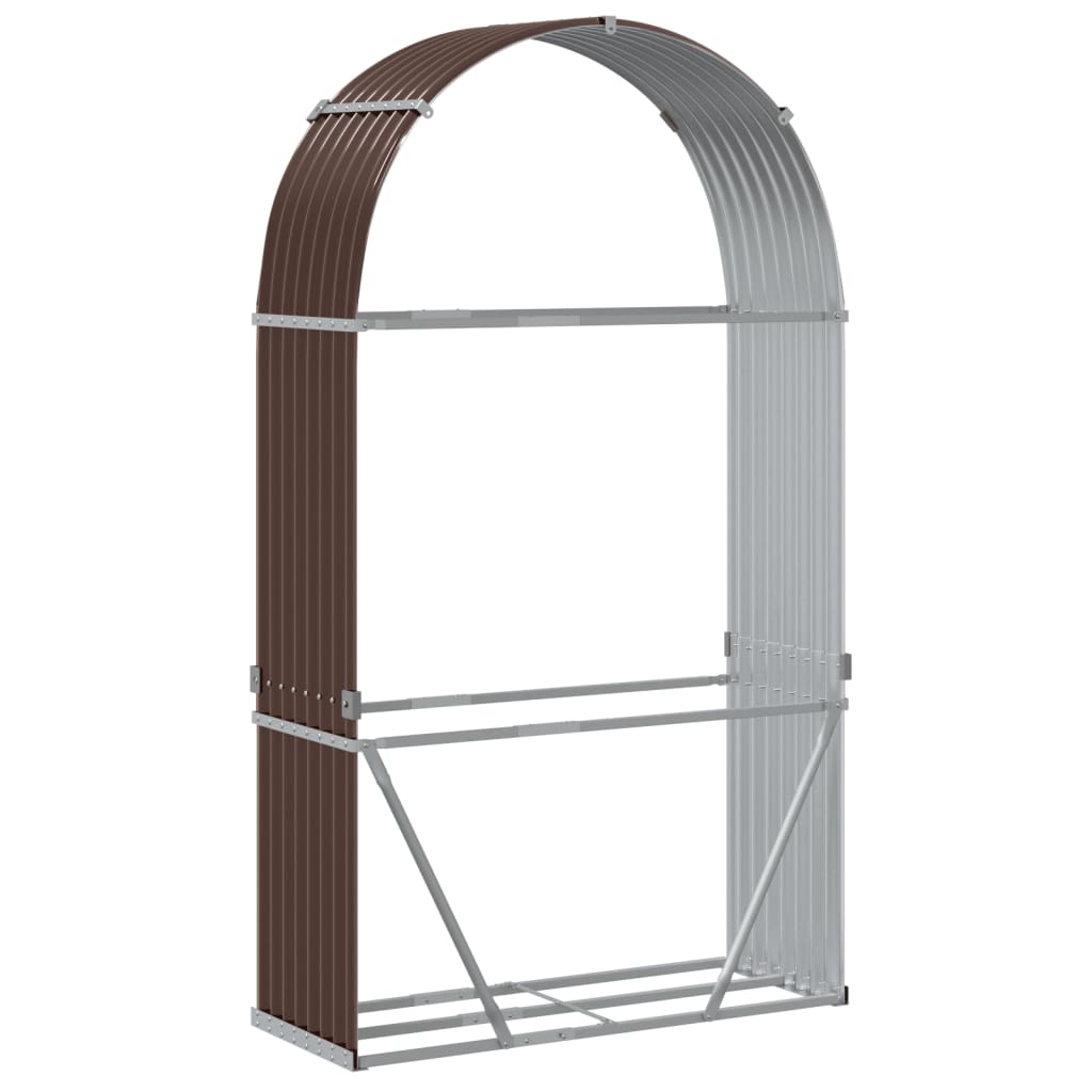 Portaceppi Marrone 120x45x210 cm in Acciaio Zincato - homemem39