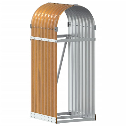 Portaceppi Effetto Legno 40x45x100 cm in Acciaio Zincato - homemem39