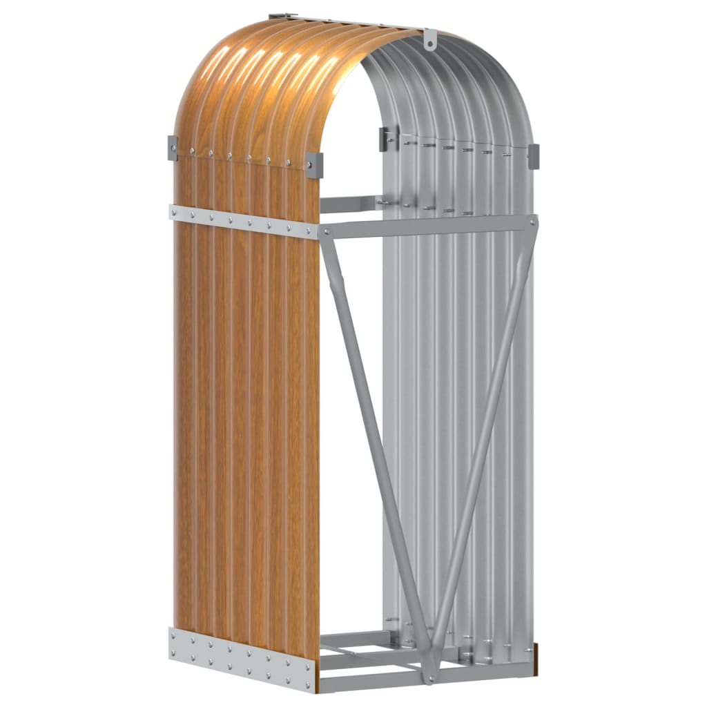 Portaceppi Effetto Legno 40x45x100 cm in Acciaio Zincato - homemem39