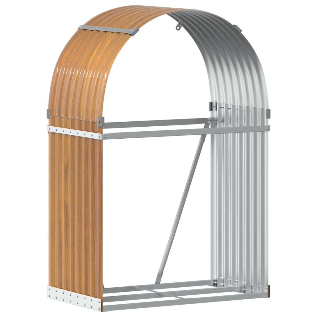 Portaceppi Effetto Legno 80x45x120 cm in Acciaio Zincato - homemem39