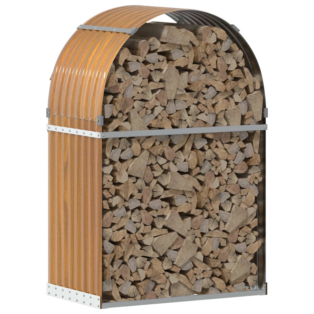 Portaceppi Effetto Legno 80x45x120 cm in Acciaio Zincato - homemem39