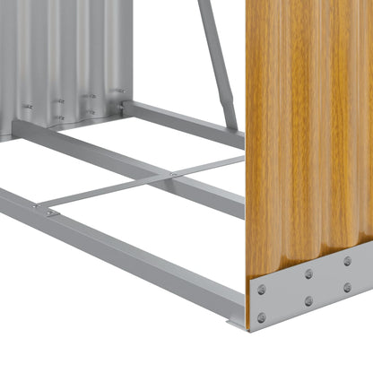 Portaceppi Effetto Legno 80x45x120 cm in Acciaio Zincato - homemem39