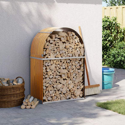 Portaceppi Effetto Legno 80x45x120 cm in Acciaio Zincato - homemem39