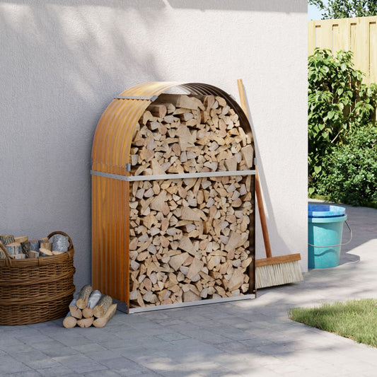 Portaceppi Effetto Legno 80x45x120 cm in Acciaio Zincato - homemem39