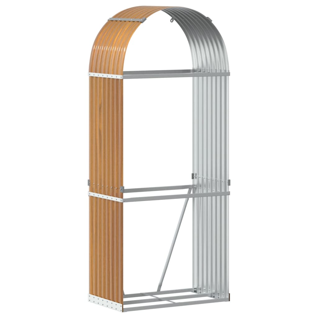 Portaceppi Effetto Legno 80x45x190 cm in Acciaio Zincato - homemem39
