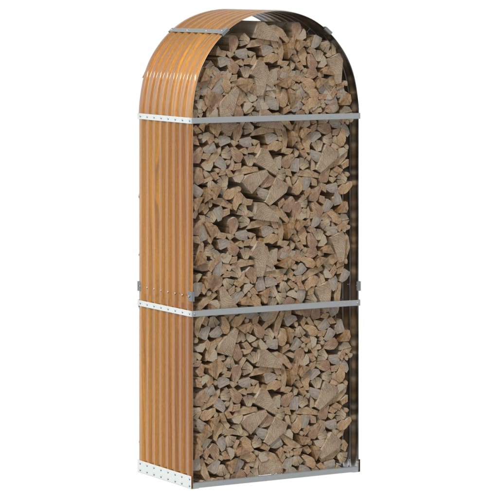 Portaceppi Effetto Legno 80x45x190 cm in Acciaio Zincato - homemem39