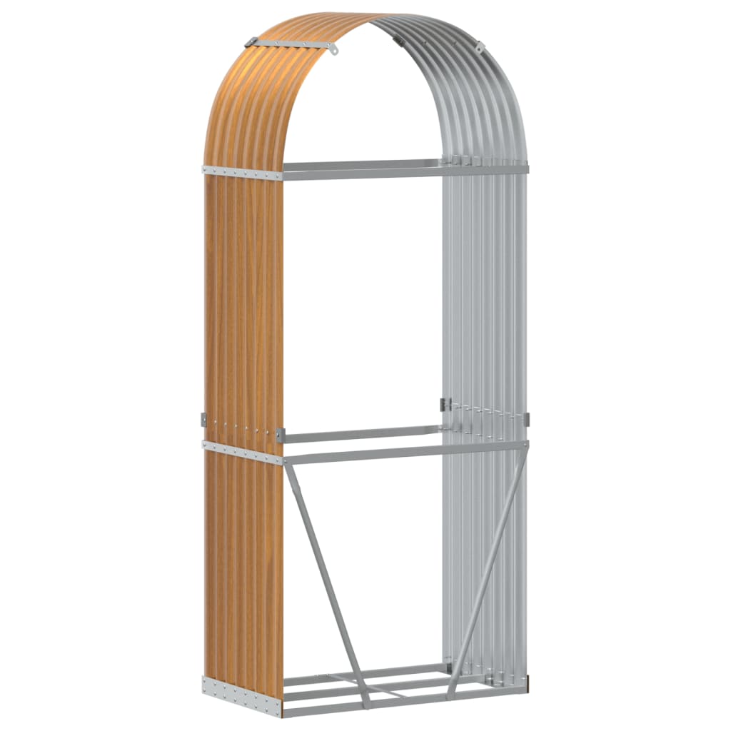 Portaceppi Effetto Legno 80x45x190 cm in Acciaio Zincato - homemem39